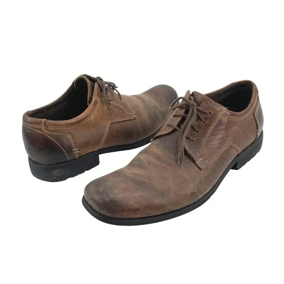 Bed Stu Brown Distressed Leather Mens 11 Lace-Up Dress Shoes Durable Western Bed Stu Oxfords for Men Deals - New and used pre-owned Finds  main image 4